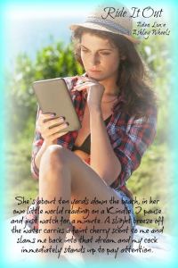 Beautiful girl reading ebook sitting on the boat at the seaside